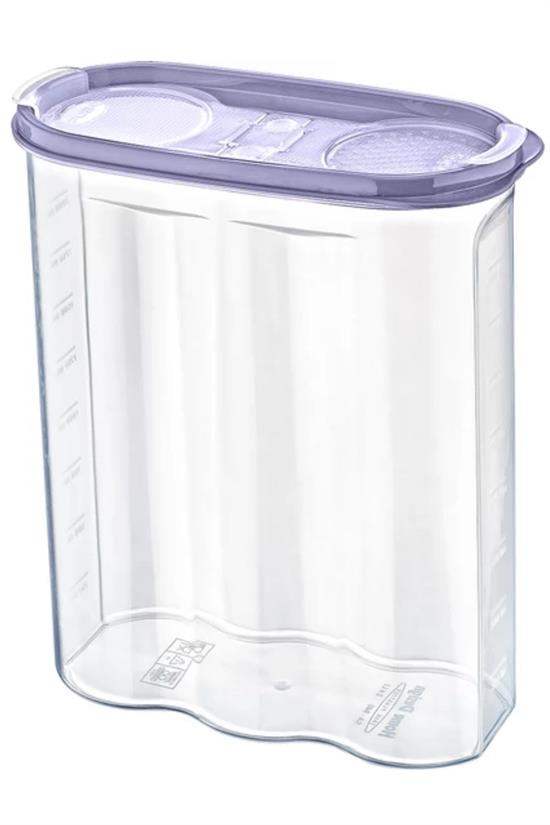 2 Kapaklı Ölçekli Erzak Kuru Gıda Saklama Kutusu Kabı 2,4 Litre-SA940