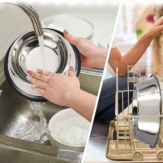 20 Cm Evcil Hayvanın Her Alanda Uygun Rahat Beslenebilmesi için Paslanmaz Çelik Mama Kabı