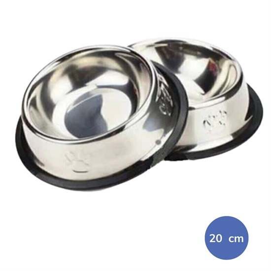 20 Cm Evcil Hayvanın Her Alanda Uygun Rahat Beslenebilmesi için Paslanmaz Çelik Mama Kabı