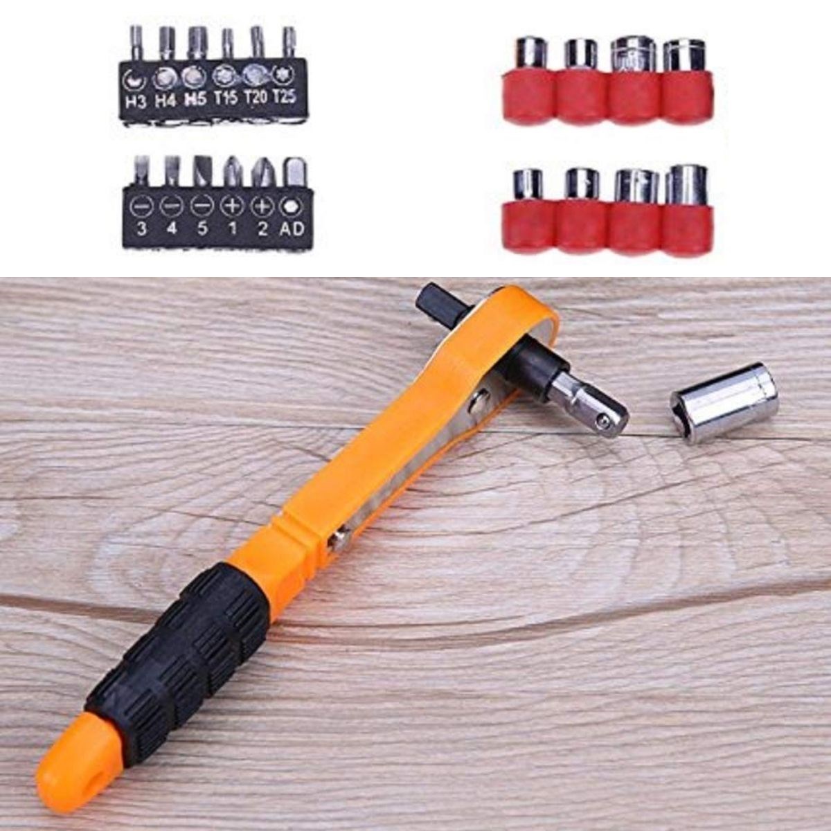 22 Parça Tornavida Seti Esnek Kıvrılır Cırcır Kollu Lokma Ucu Seti Snake Bits Uçlu