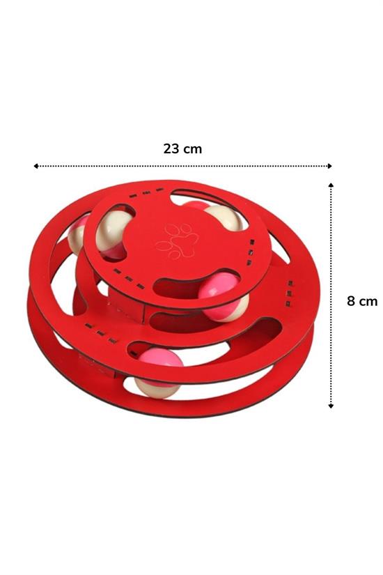 3 Katlı Komik Oyuncak Kediler İçin Sert Ahşap Aktivite Oyuncağı