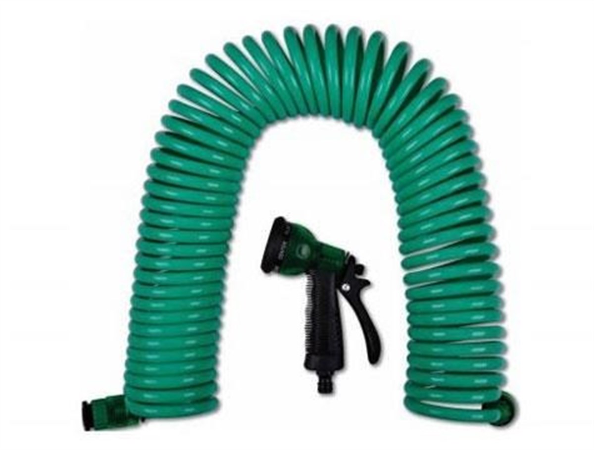 30 Metre Spiral Hortum + 4 Fonksiyonlu Özel Sulama Tabancası