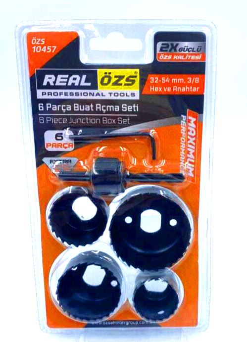 6 PARÇA  BUAT AÇMA PANÇ SETİ 38-54MM- 3/8 HEX - ANAHTAR