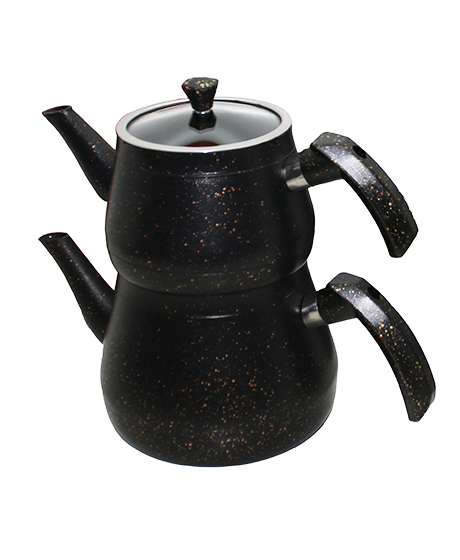 BAKALİT KULP SİYAH GRANİT ÇAYDANLIK SET