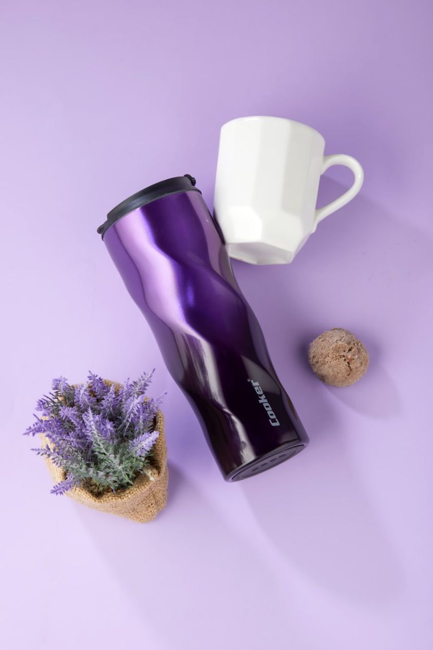 CKR-2051 RENKLİ BURGULU UZUN ÇELİK BARDAK TERMOS 500ML