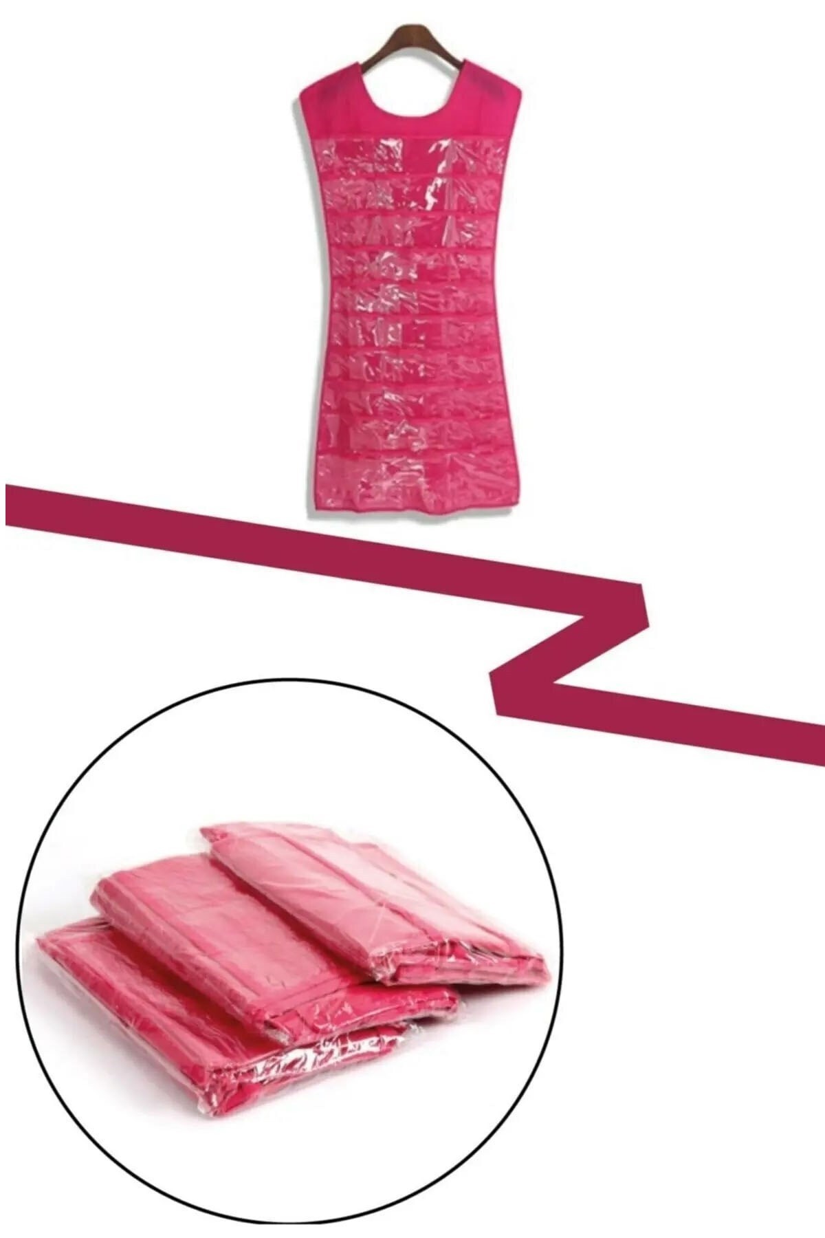 Elbise Şeklinde Takı Düzenleyici İki Taraflı Mücevherler Ve Takılar İçin Takı Organizer