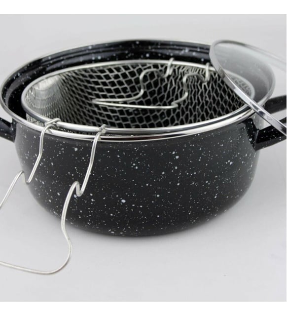 ESSAN SİYAH CAM KAPAK FRİTÖZ AZAK