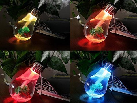 Hava Nemlendirici Ampul Görünümlü Hazneli Buhar Makinesi 400 ml.