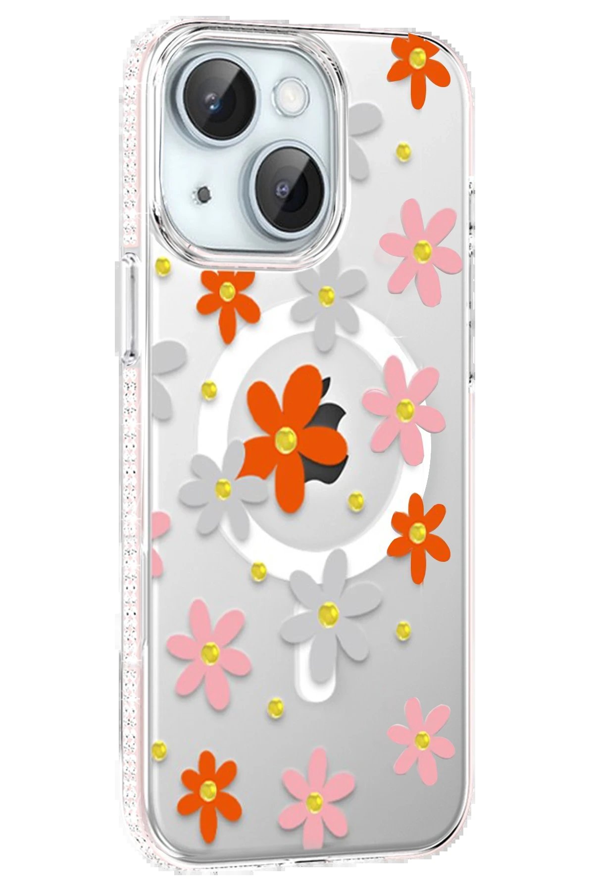 Joko Apple iPhone 14 Floral Magsafe Kapak - Turuncu