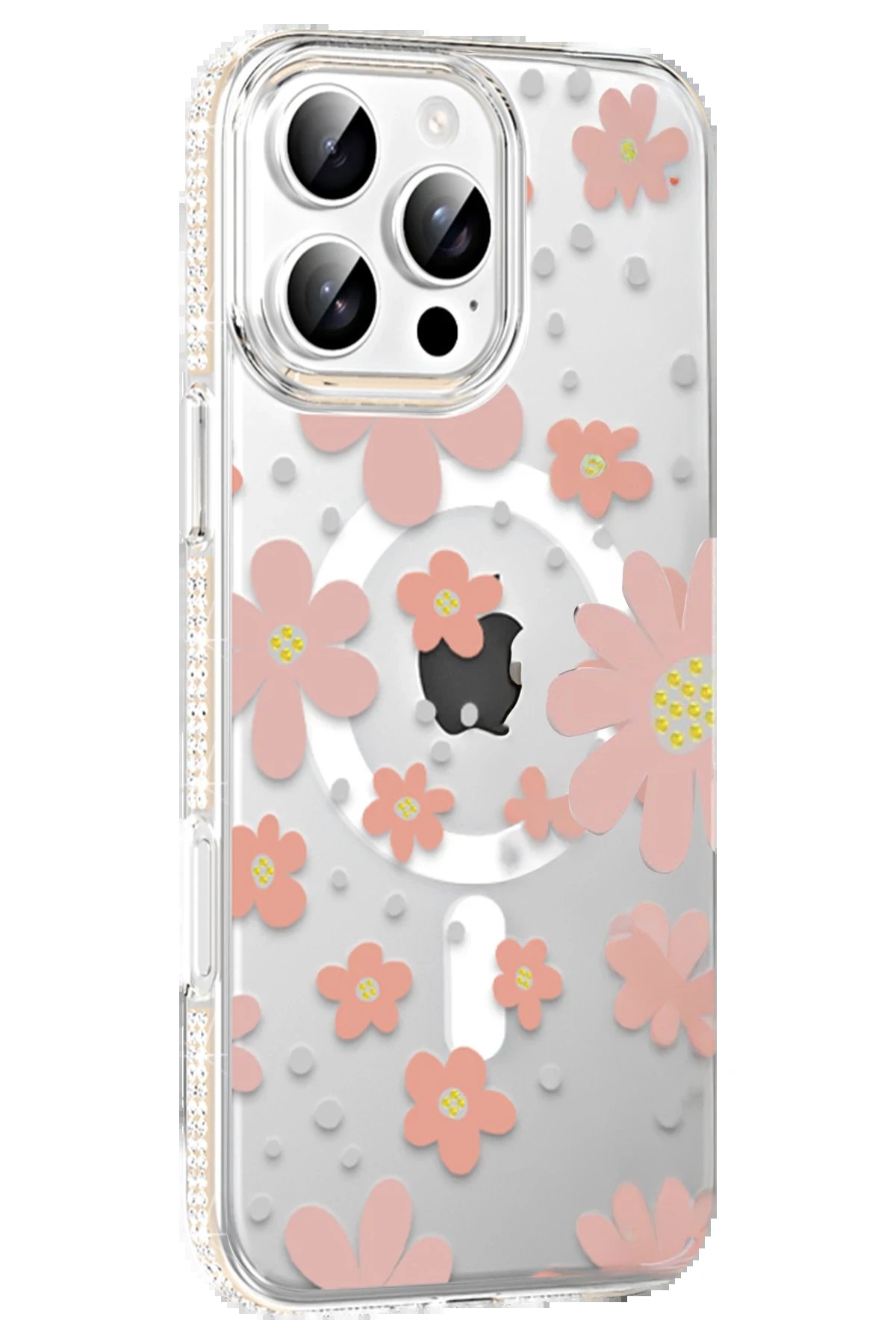 Joko Apple iPhone 16 Pro Floral Magsafe Kapak - Pembe