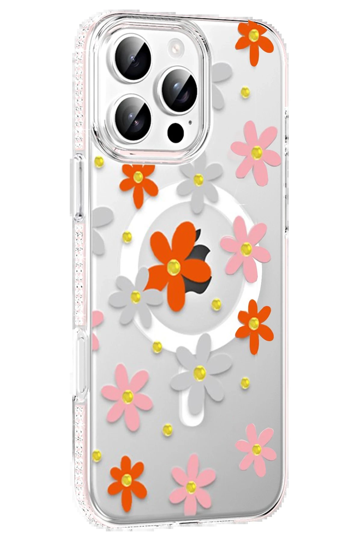 Joko Apple iPhone 16 Pro Floral Magsafe Kapak - Turuncu