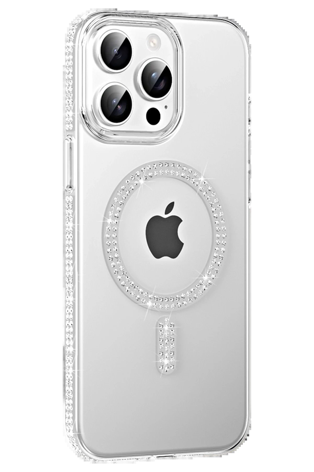 Joko Apple iPhone 15 Pro Max Move Taşlı Magsafe Kapak - Natural Grey