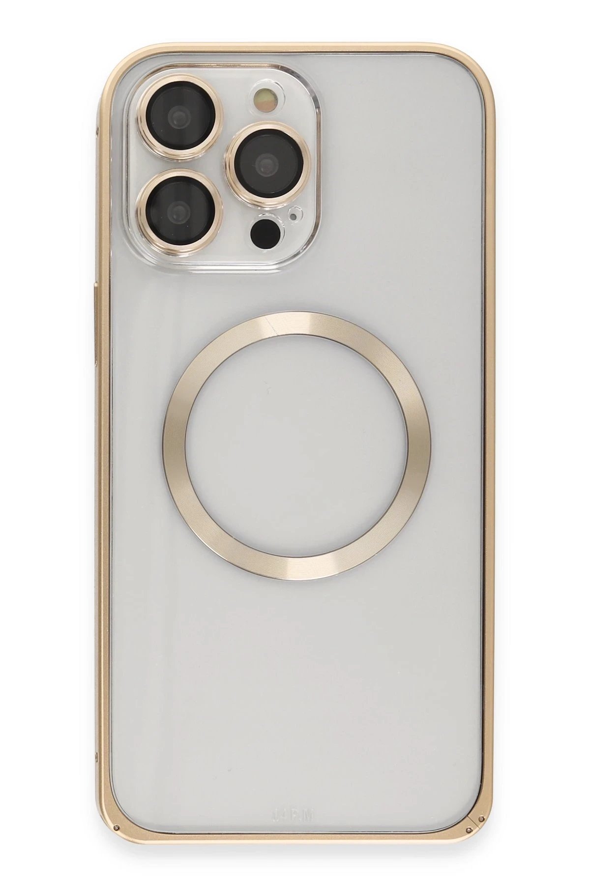 Joko iPhone 14 Pro Kılıf Metal Bumper Magneticsafe Kapak - Gold