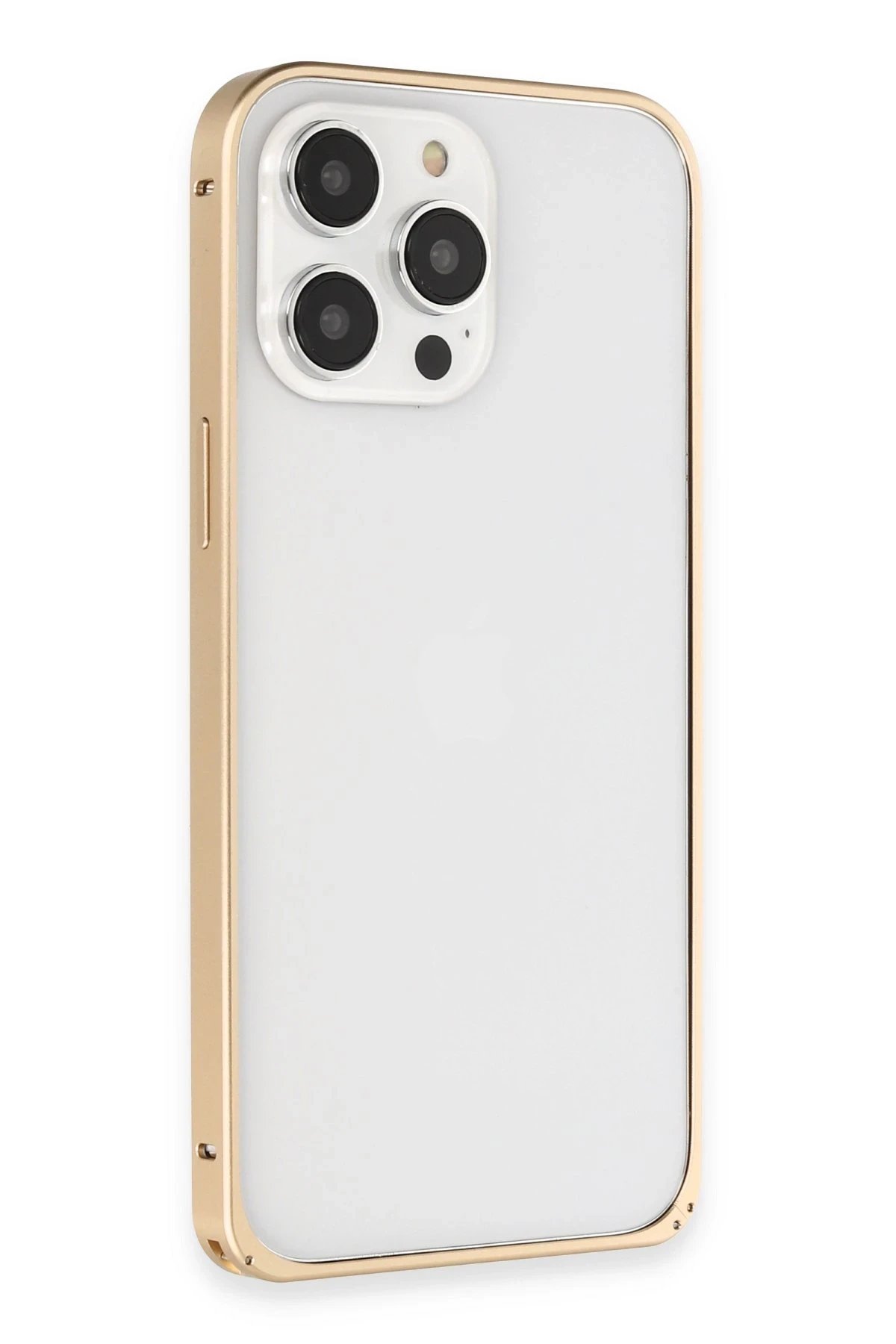 Joko iPhone 14 Pro Kılıf Metal Bumper Magneticsafe Kapak - Gold