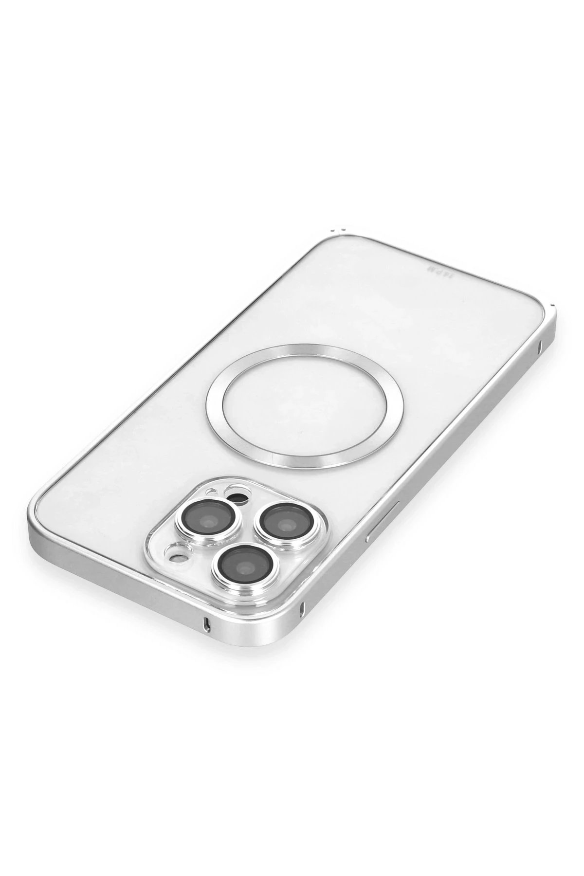 Joko iPhone 15 Pro Kılıf Metal Bumper Magneticsafe Kapak - Gümüş