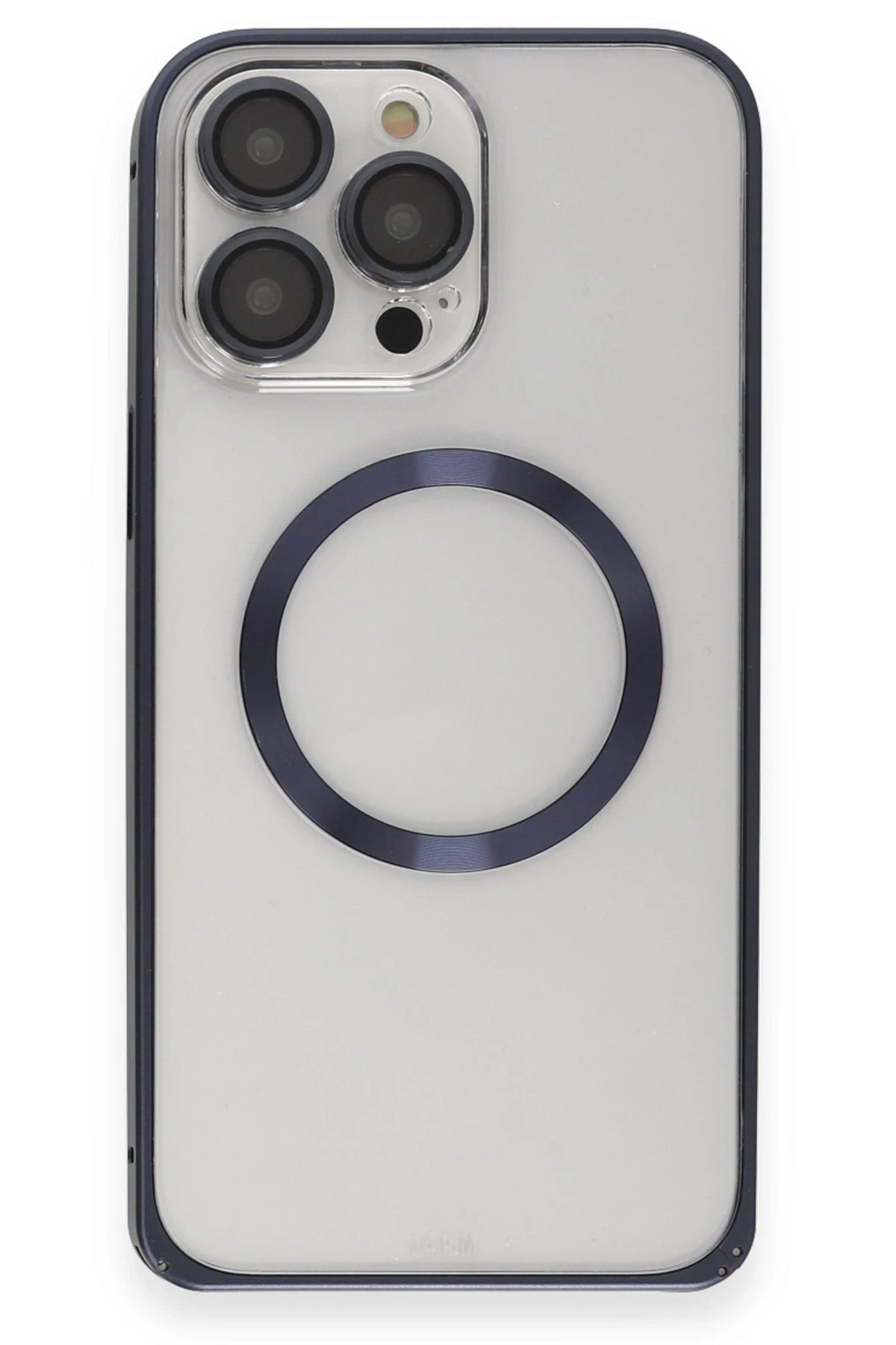 Joko iPhone 15 Pro Kılıf Metal Bumper Magneticsafe Kapak - Lacivert