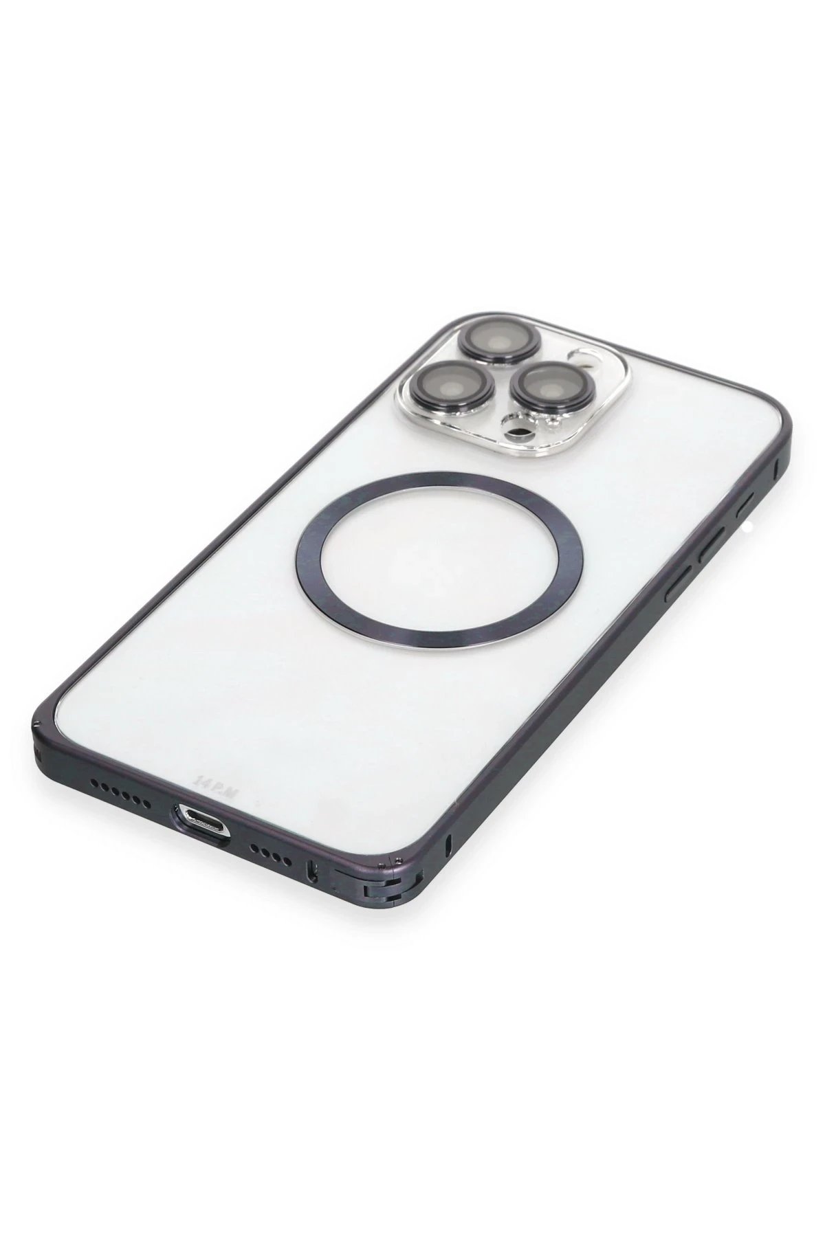 Joko iPhone 15 Pro Kılıf Metal Bumper Magneticsafe Kapak - Lacivert