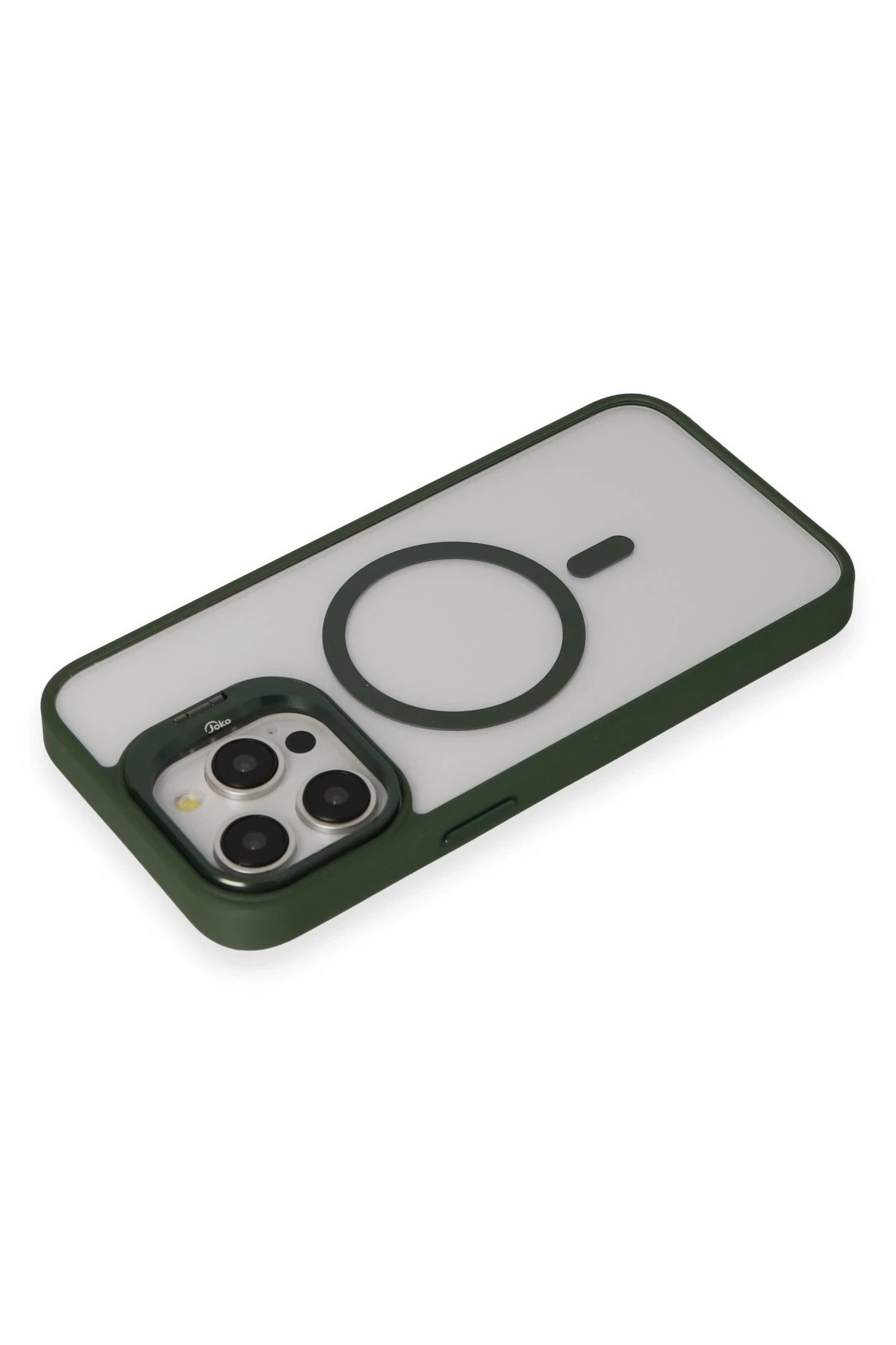 Joko iPhone 14 Pro Kılıf Roblox Lens Magsafe Standlı Kapak - Koyu Yeşil