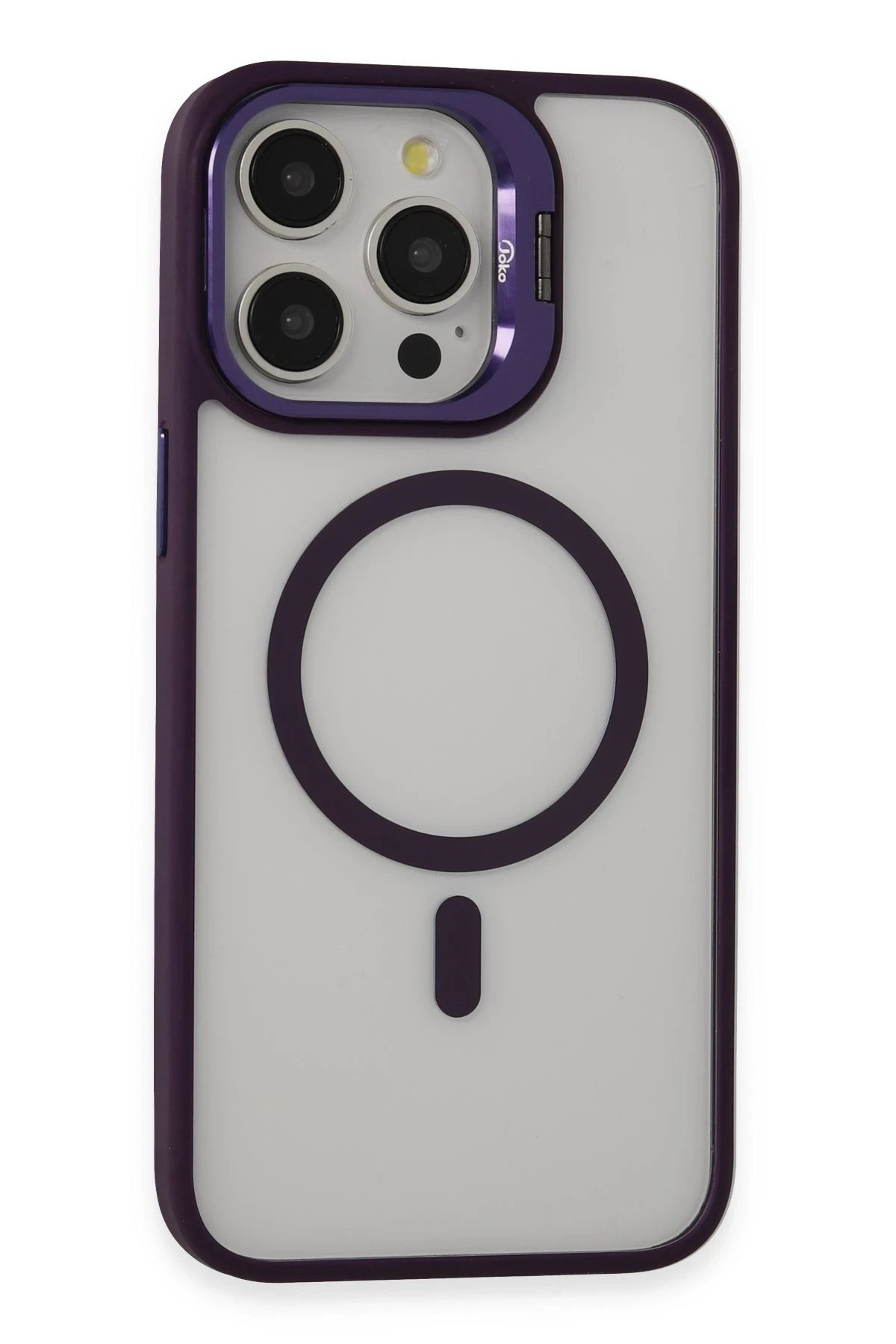 Joko iPhone 15 Pro Kılıf Roblox Lens Magsafe Standlı Kapak - Derin Mor