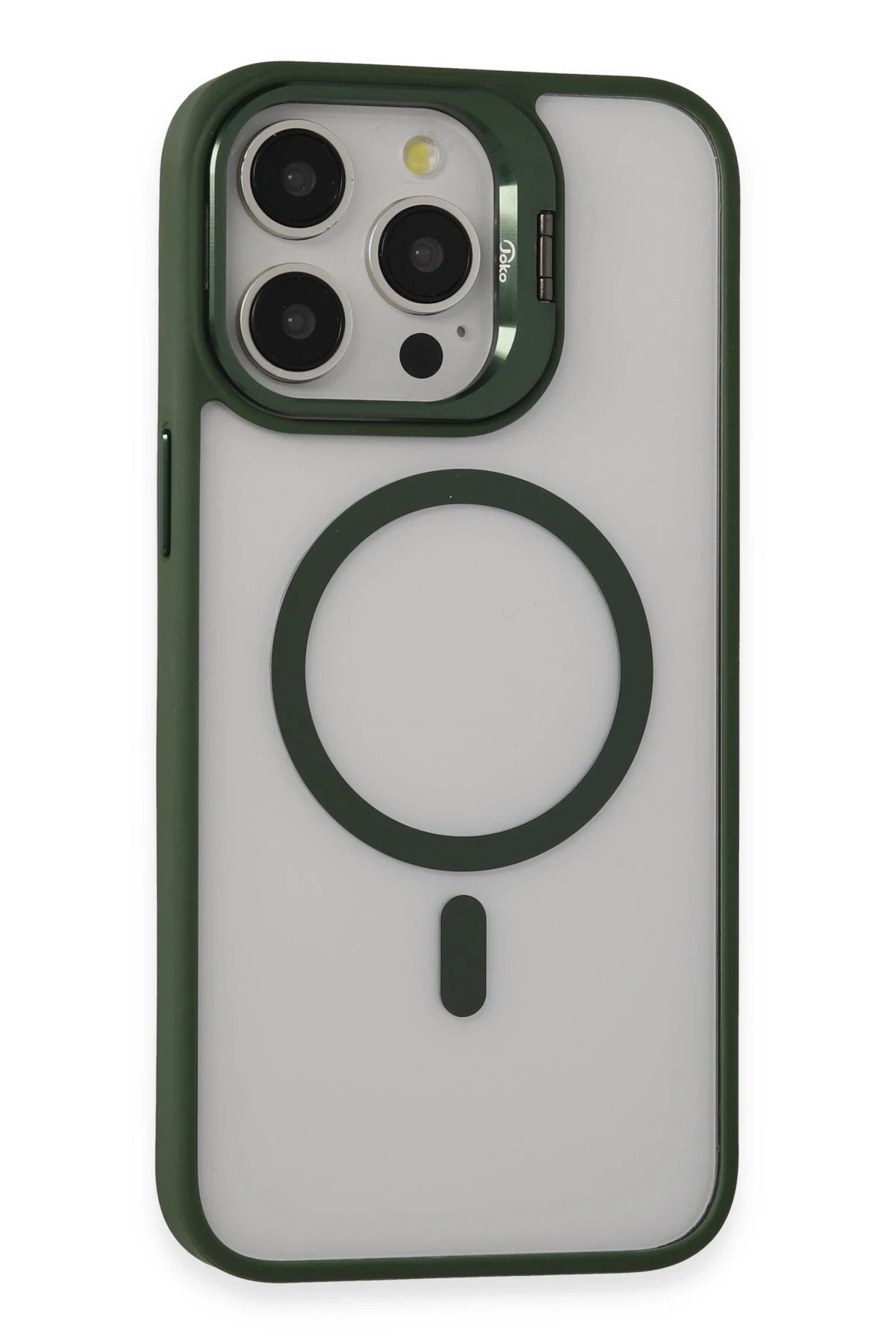 Joko iPhone 15 Pro Max Kılıf Roblox Lens Magsafe Standlı Kapak - Koyu Yeşil