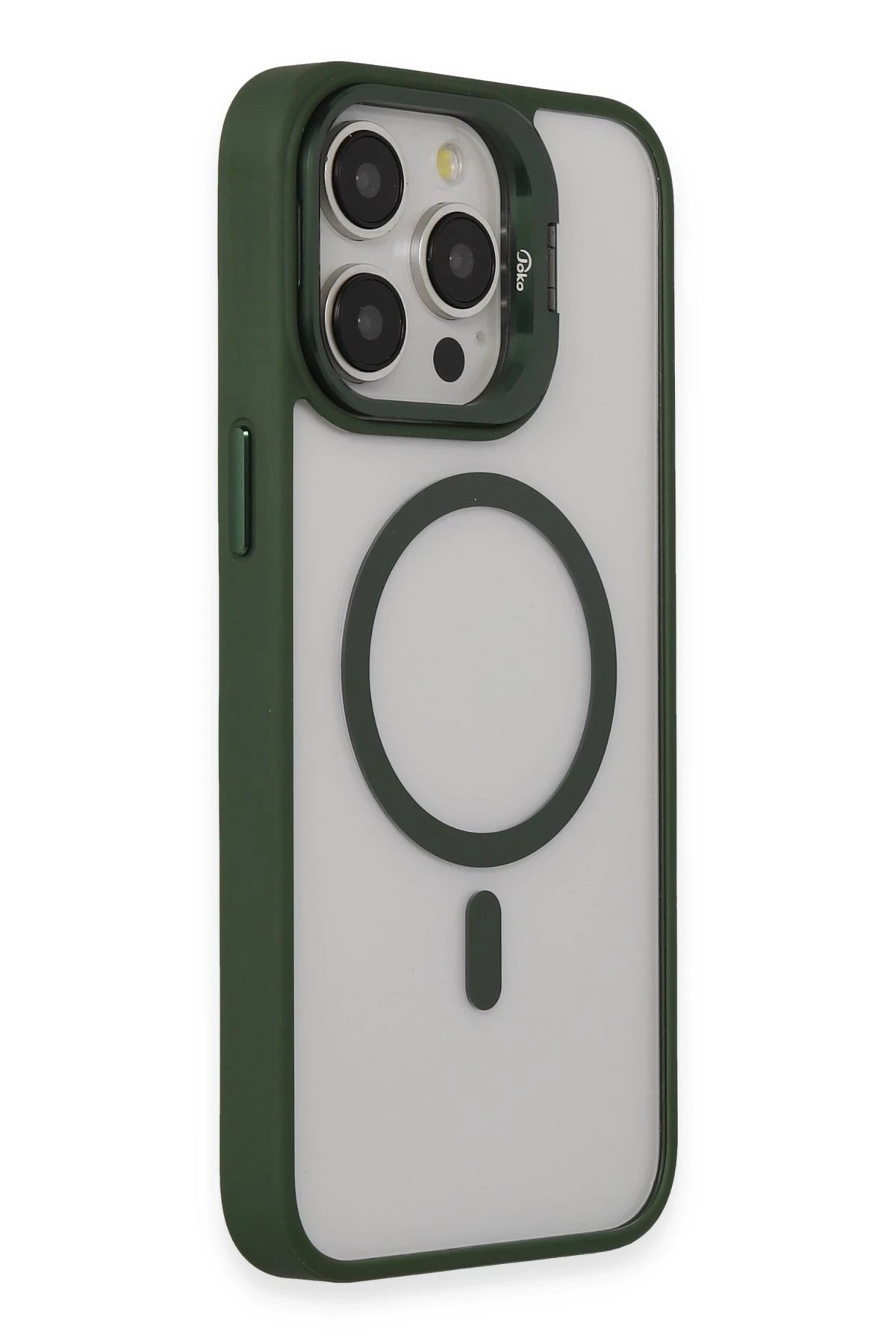 Joko iPhone 15 Pro Max Kılıf Roblox Lens Magsafe Standlı Kapak - Koyu Yeşil