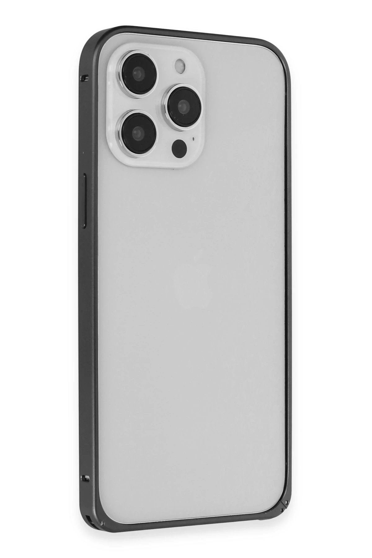 Joko iPhone 15 Pro Metal Bumper Mat Kapak - Siyah