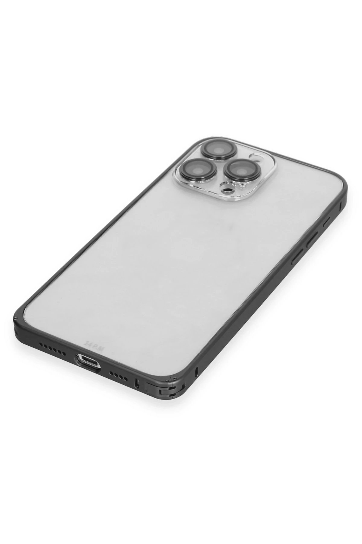 Joko iPhone 15 Pro Metal Bumper Mat Kapak - Siyah