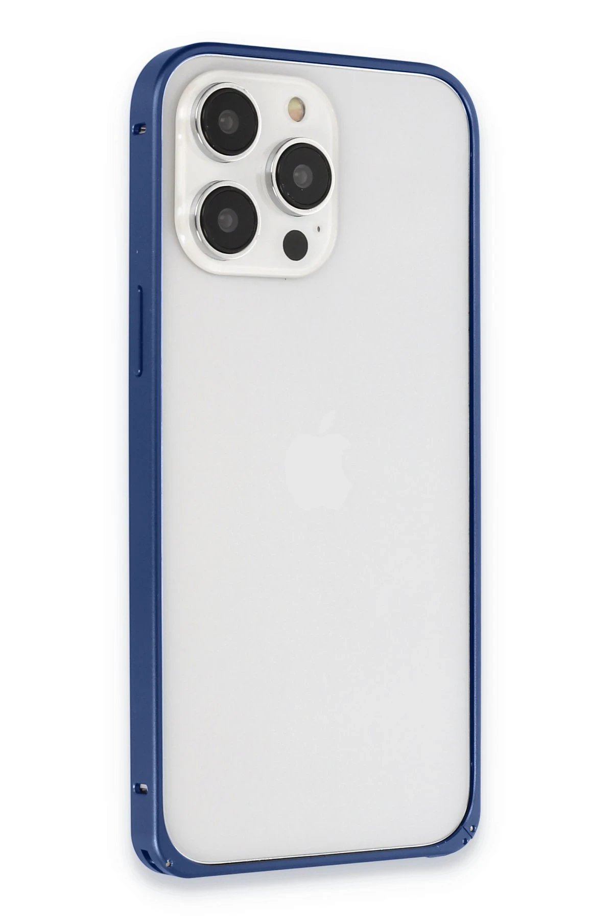 Joko iPhone 15 Pro Metal Bumper Mat Kapak - Lacivert