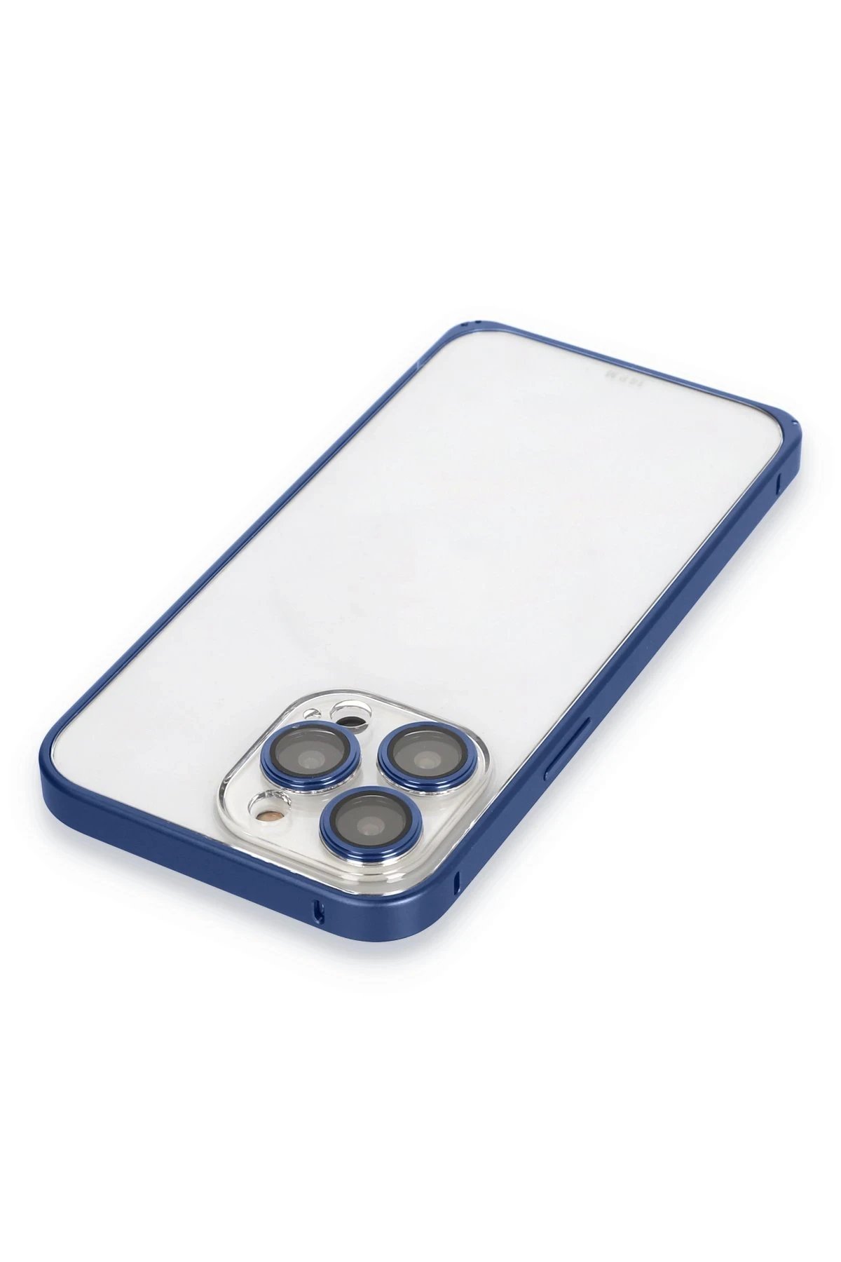 Joko iPhone 15 Pro Max Metal Bumper Mat Kapak - Lacivert