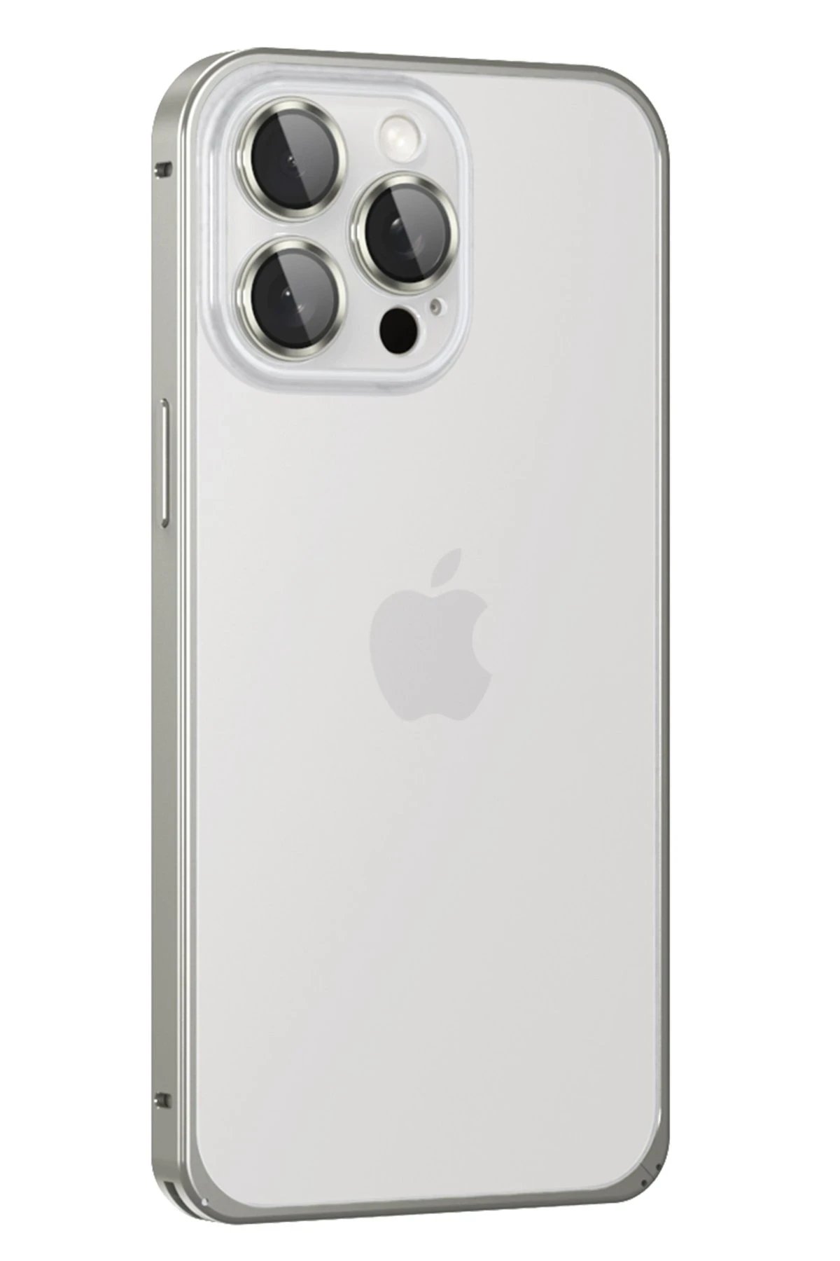 Joko iPhone 15 Pro Max Metal Bumper Mat Kapak - Gri