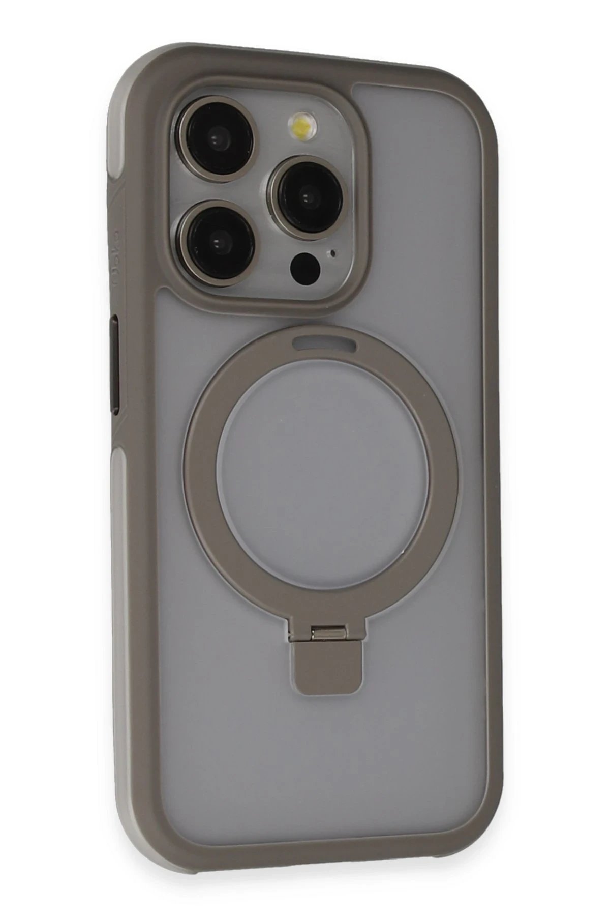 Joko iPhone 15 Pro Zorda Airbag Magsafe Standlı Kapak - Titan Gri