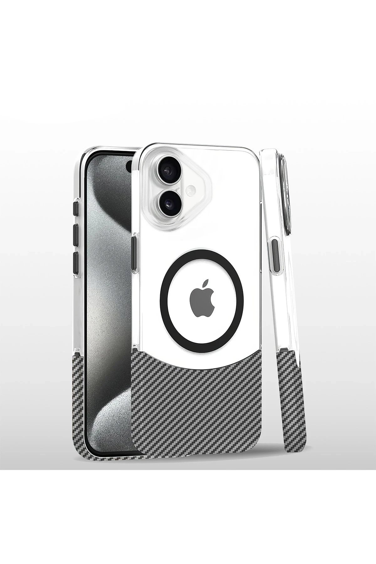 Joko iPhone 16 Carbon Puzzle Magsafe Kapak - Beyaz