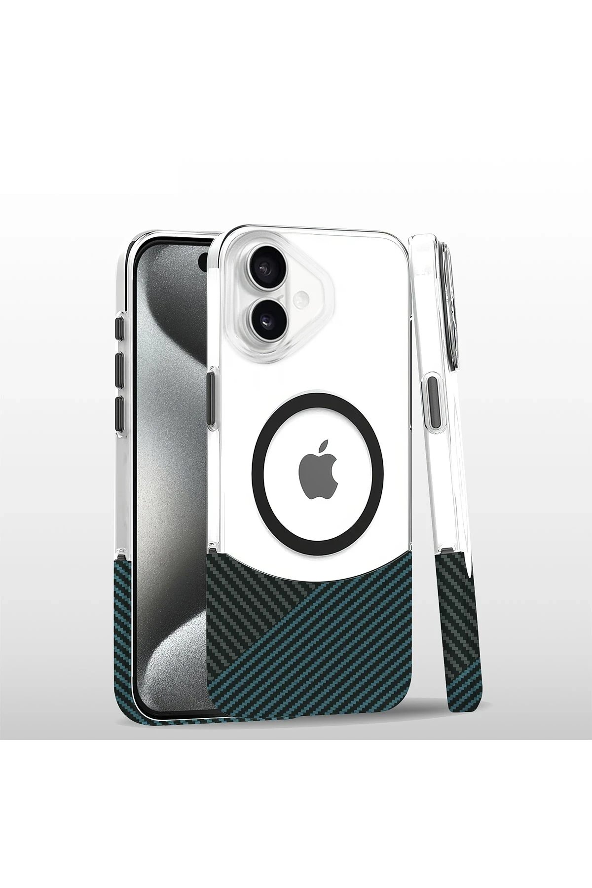 Joko iPhone 16 Carbon Puzzle Magsafe Kapak - Açık Mavi