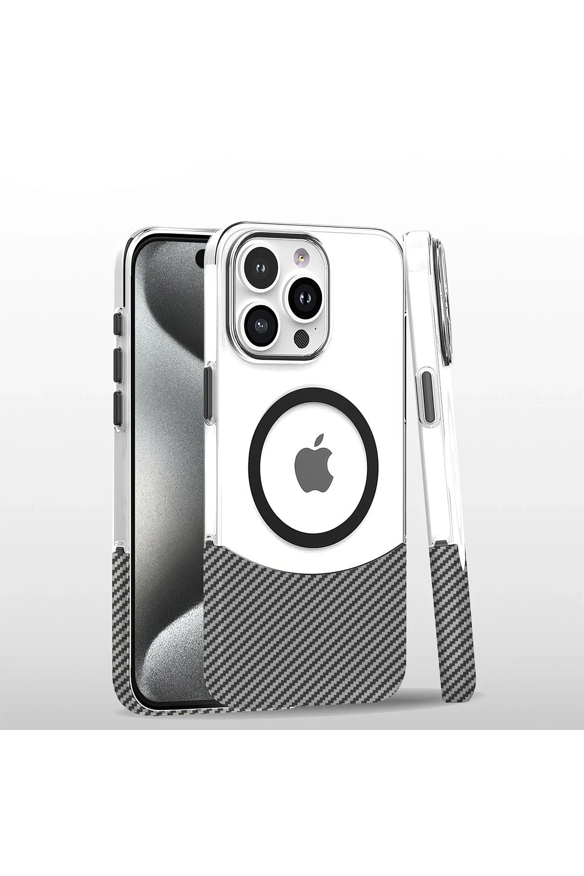 Joko iPhone 16 Pro Carbon Puzzle Magsafe Kapak - Beyaz