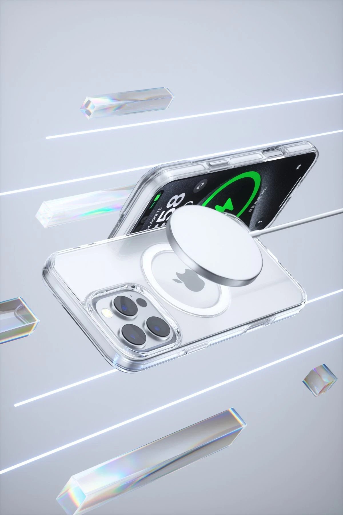 Joko iPhone 16 Pro Gleam PC Sert Magsafe Kılıf - Şeffaf