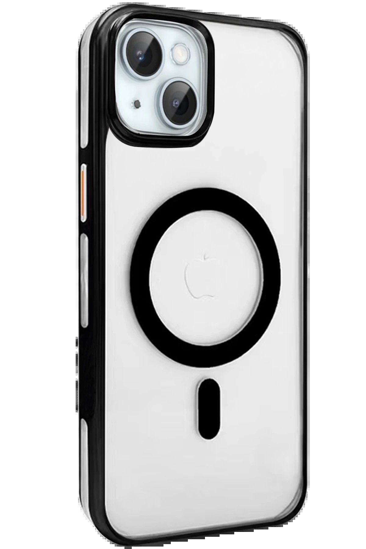 Joko iPhone 15 Gleam PC Sert Magsafe Kılıf - Şeffaf-Siyah