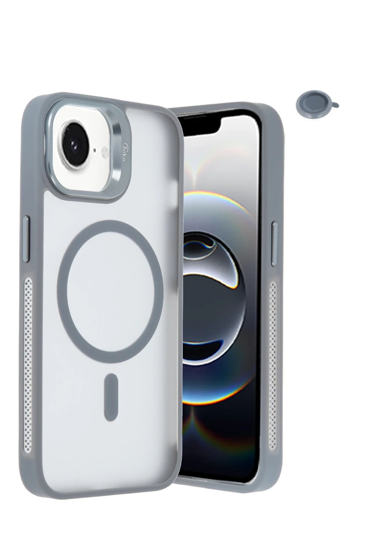 Joko iPhone 16E Flet Lens Magsafe Kapak - Gri