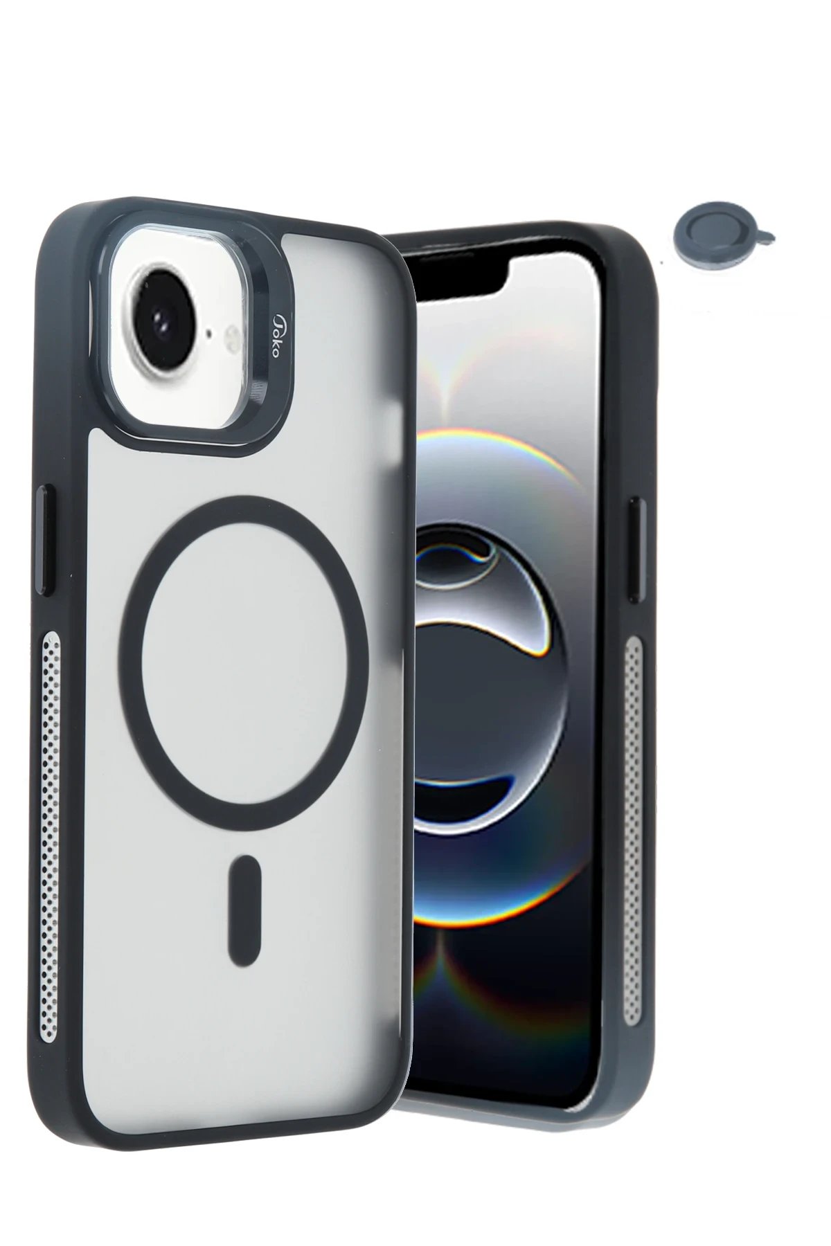 Joko iPhone 16E Flet Lens Magsafe Kapak - Siyah