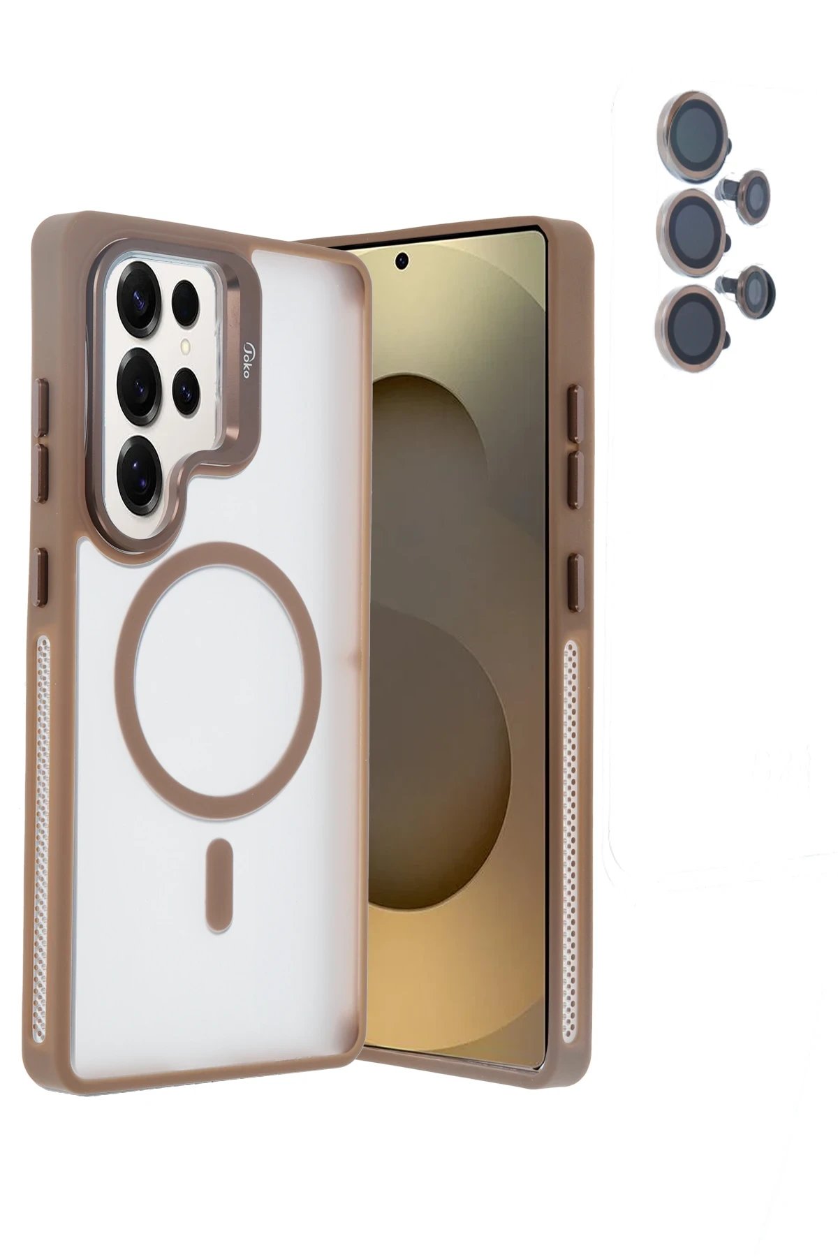 Joko Samsung Galaxy S25 Ultra Flet Lens Magsafe Kapak - Gold