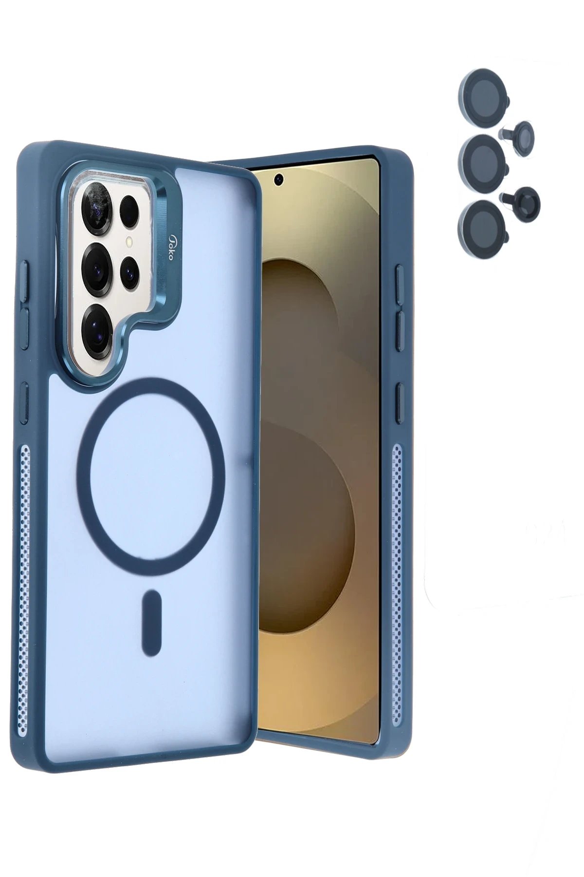 Joko Samsung Galaxy S25 Ultra Flet Lens Magsafe Kapak - Lacivert