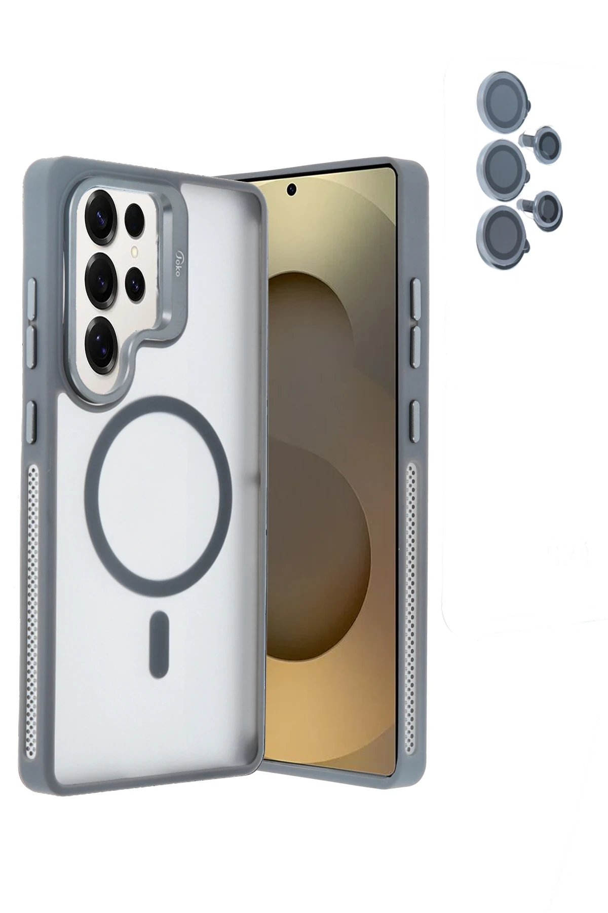 Joko Samsung Galaxy S25 Ultra Flet Lens Magsafe Kapak - Gri