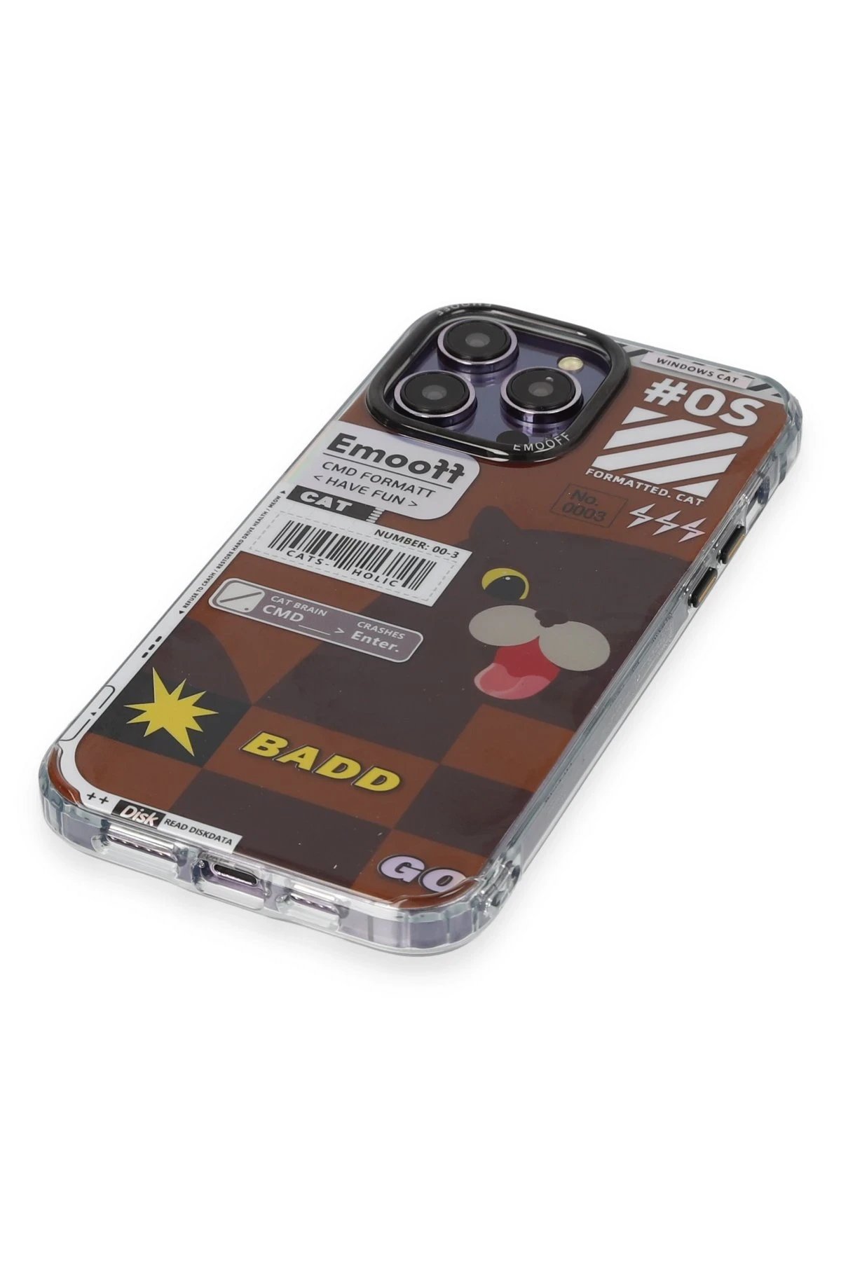 Keep Off iPhone 14 Pro Kılıf Cat Desenli Kapak - Cat - 1