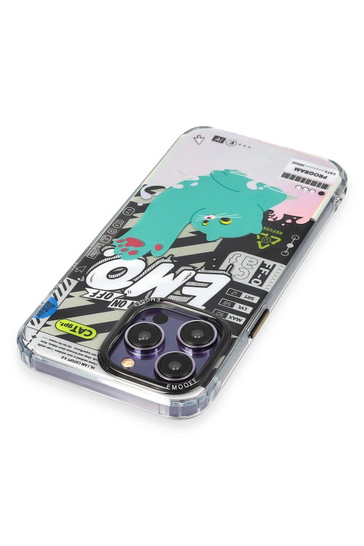 Keep Off iPhone 14 Pro Max Kılıf Cat Desenli Kapak - Cat - 3