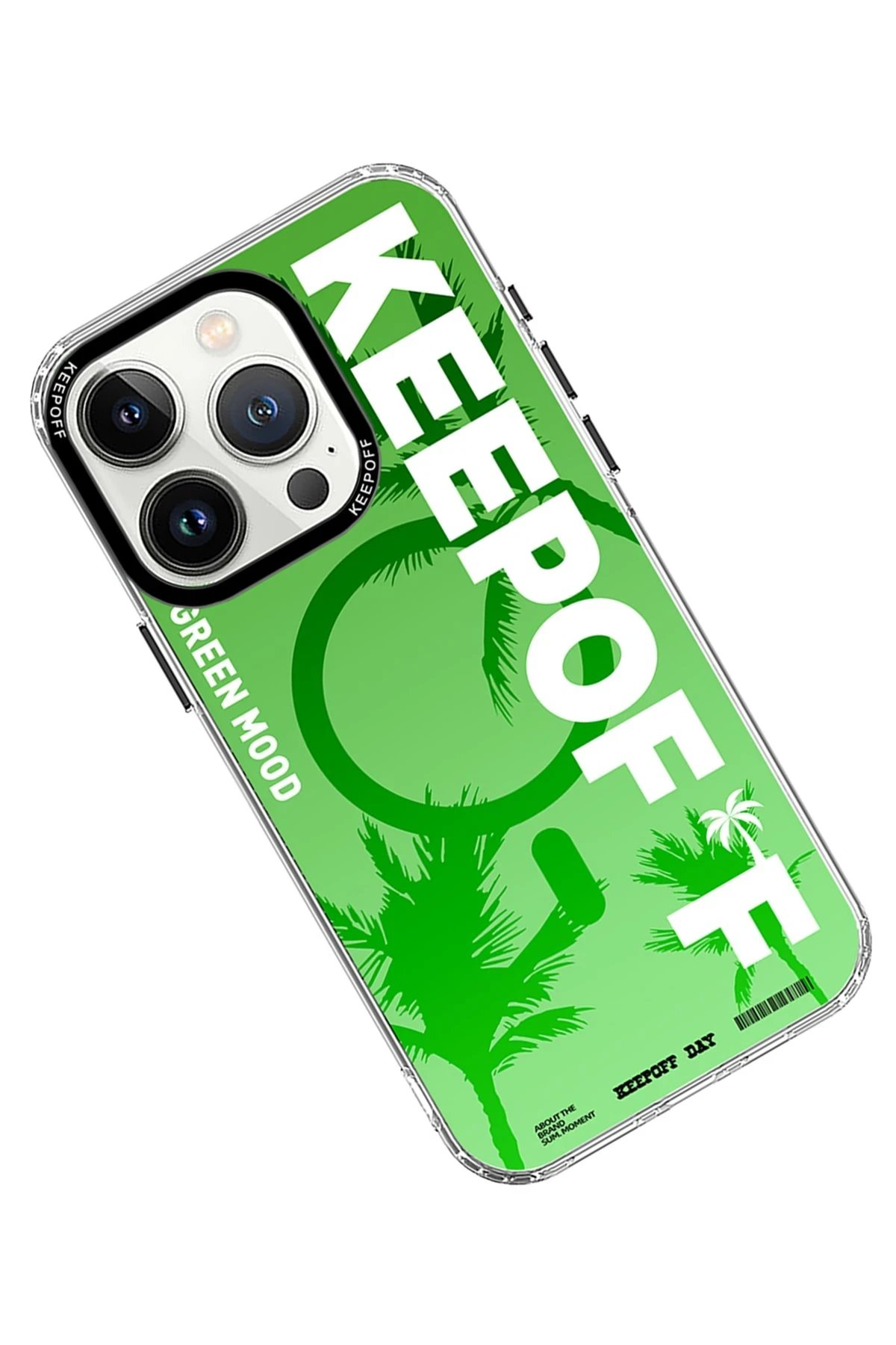 Keep Off iPhone 15 Pro Summer Travel Magsafe Kapak - Green Mood