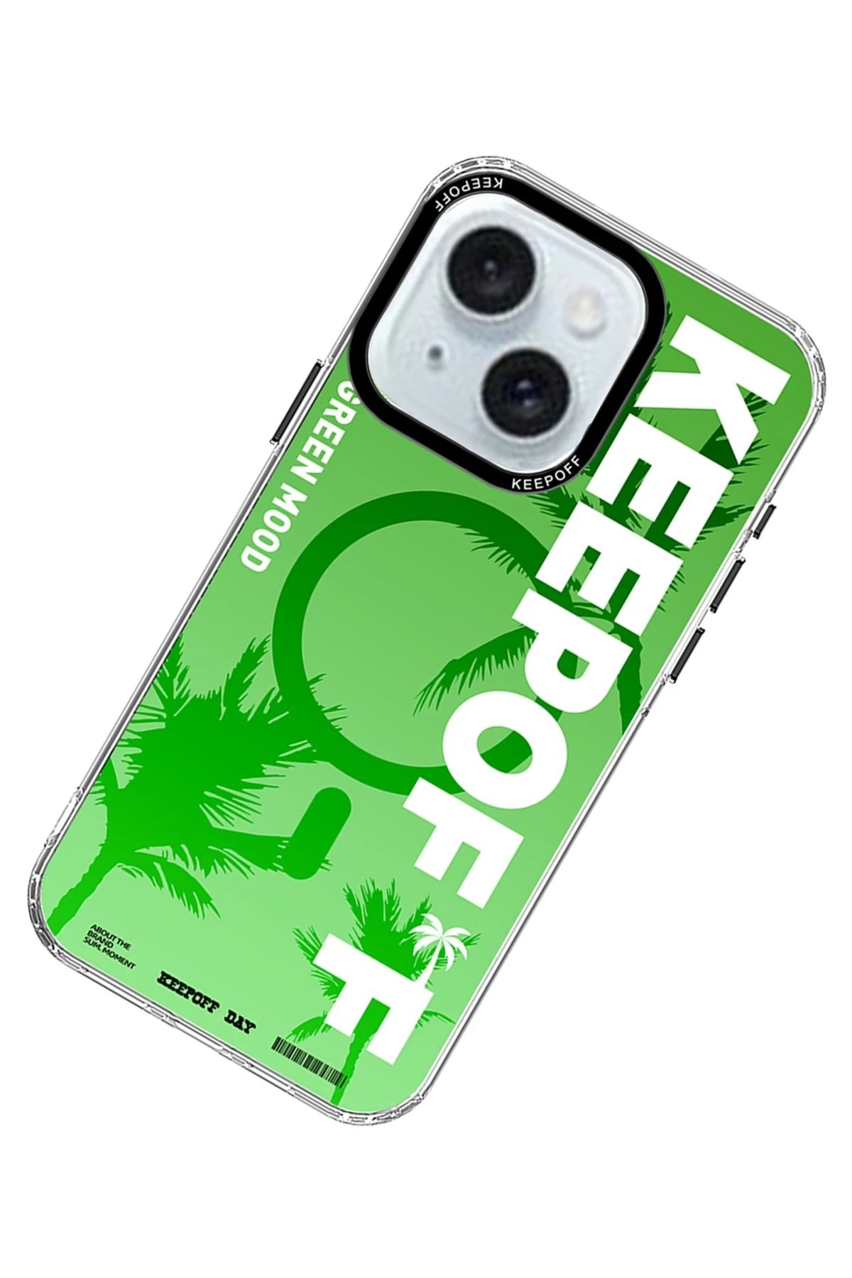 Keep Off iPhone 15 Summer Travel Magsafe Kapak - Green Mood