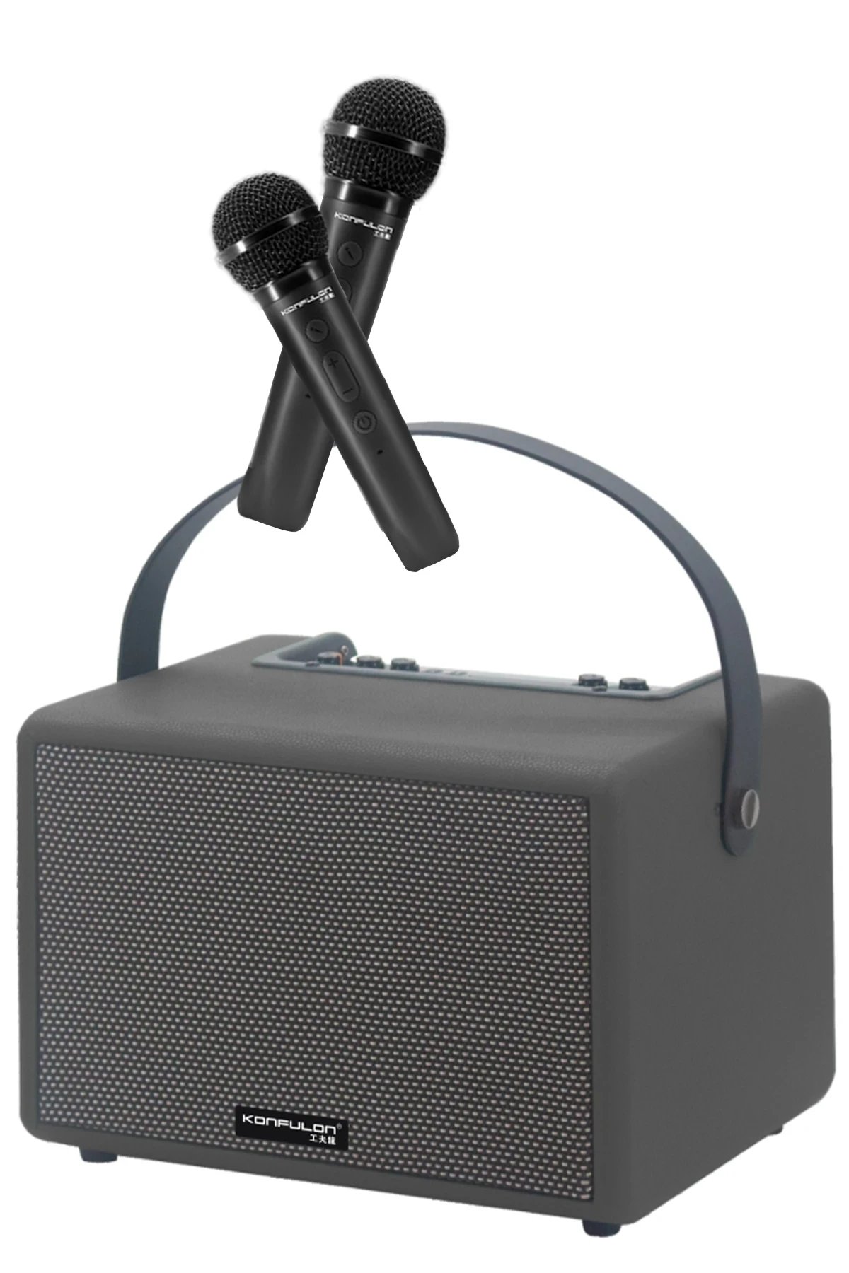 Konfulon F31 50W Sürücülü 2 Adet Mikrofonlu BT 5.2 Kablosuz Hoparlör - Siyah