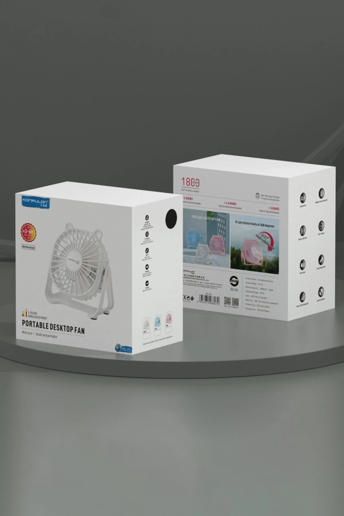 Konfulon FS23 Masaüstü Soğutma Fanı - Beyaz