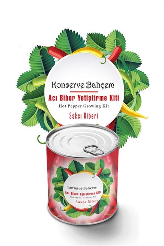 Konserve Bahçem Evde Konservede Acı Saksı Biberi Yetiştirme Kiti