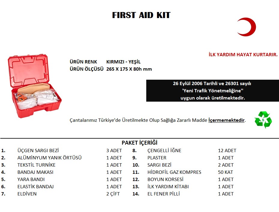 Küçük İlk Yardım Seti First Aid Kit