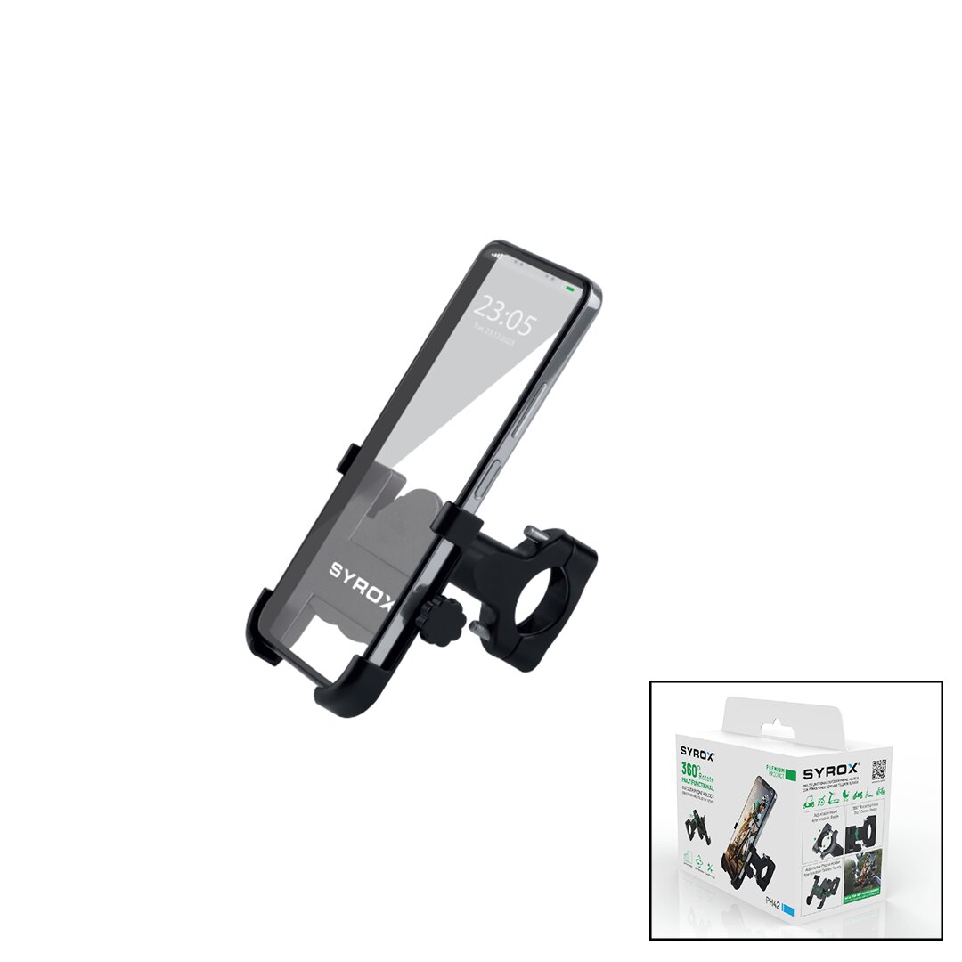 METAL ÇOK FONKSİYONLU MOTORSİKLET TELEFON TUTUCU 360 DERECE